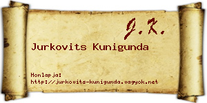 Jurkovits Kunigunda névjegykártya